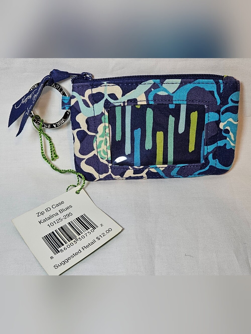 Vera Bradley Zip ID Wallet Organizer Key Ring Katilina Blues 10125-295 Retired